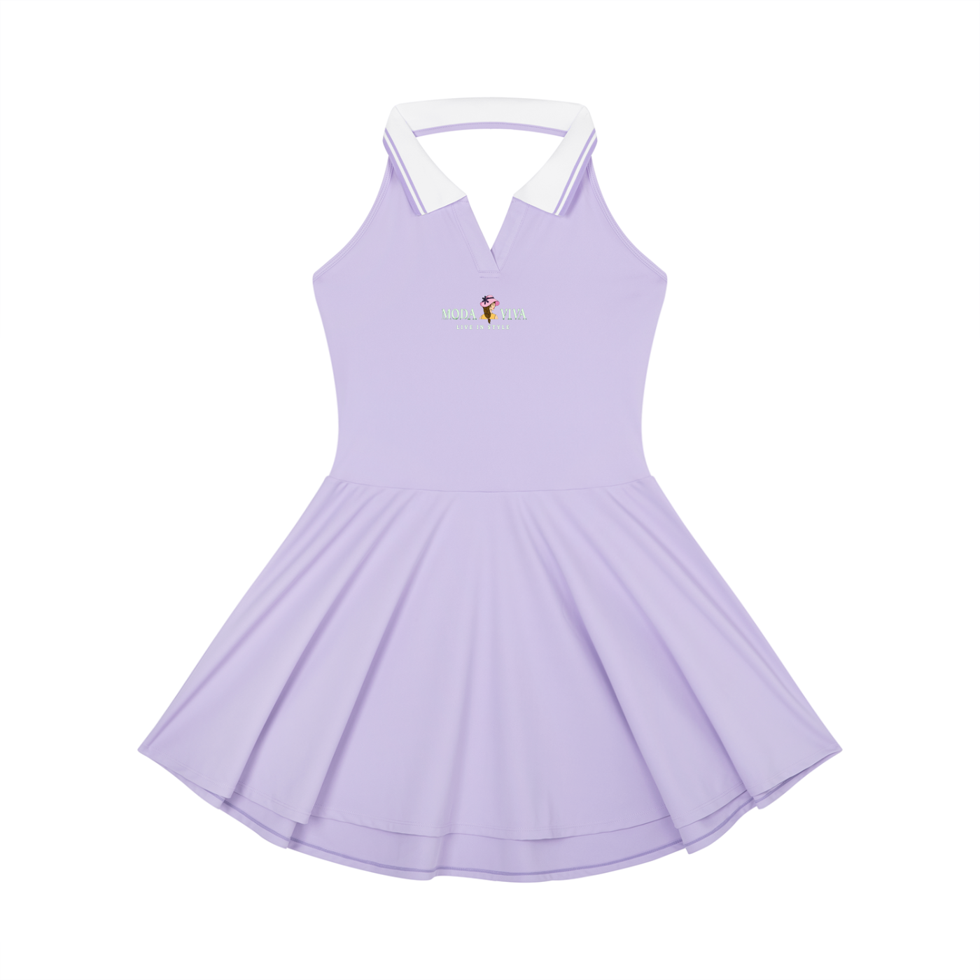 Women's Collared Halter A-Line Tennis Dress