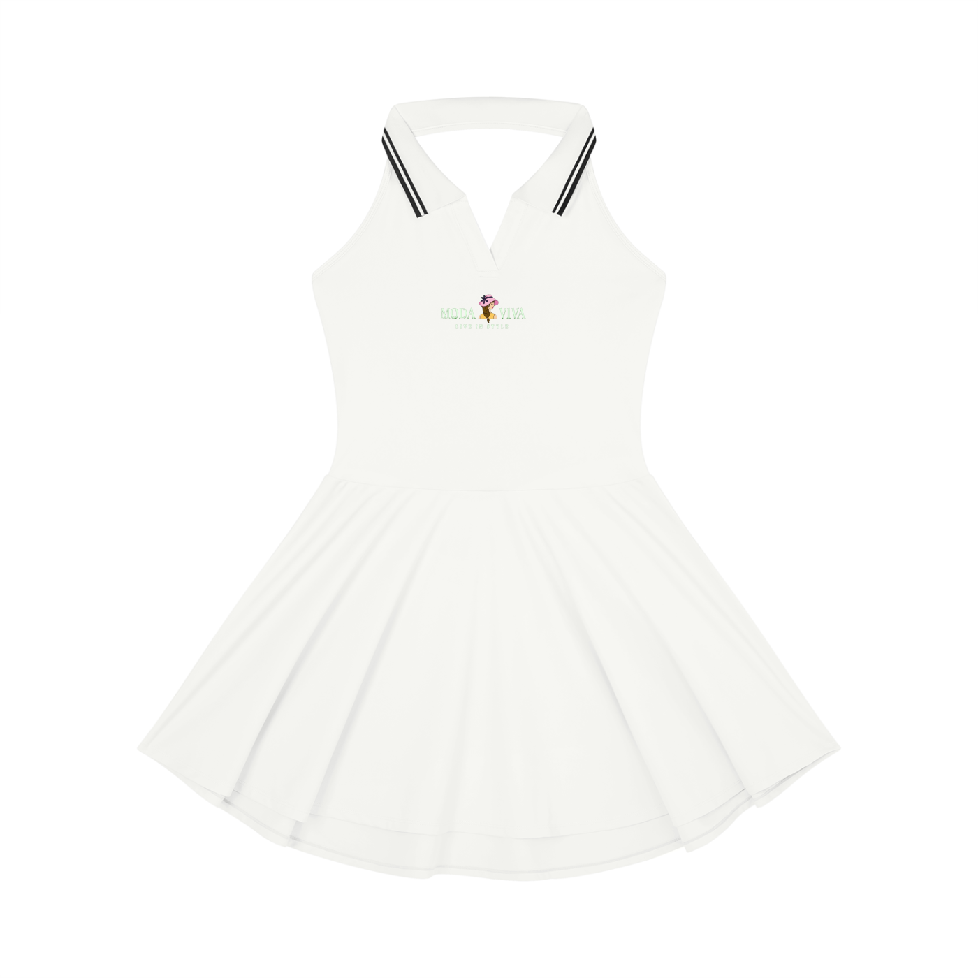 Women's Collared Halter A-Line Tennis Dress