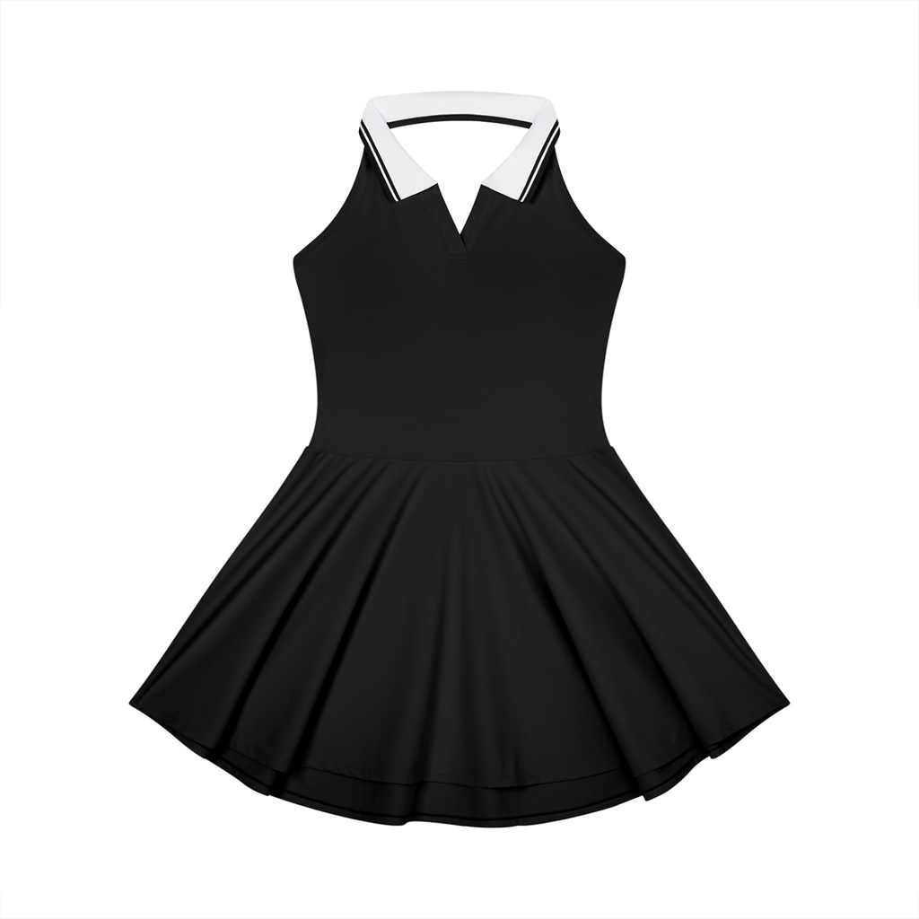 Vestido de tenis acampanado con cuello halter para mujer