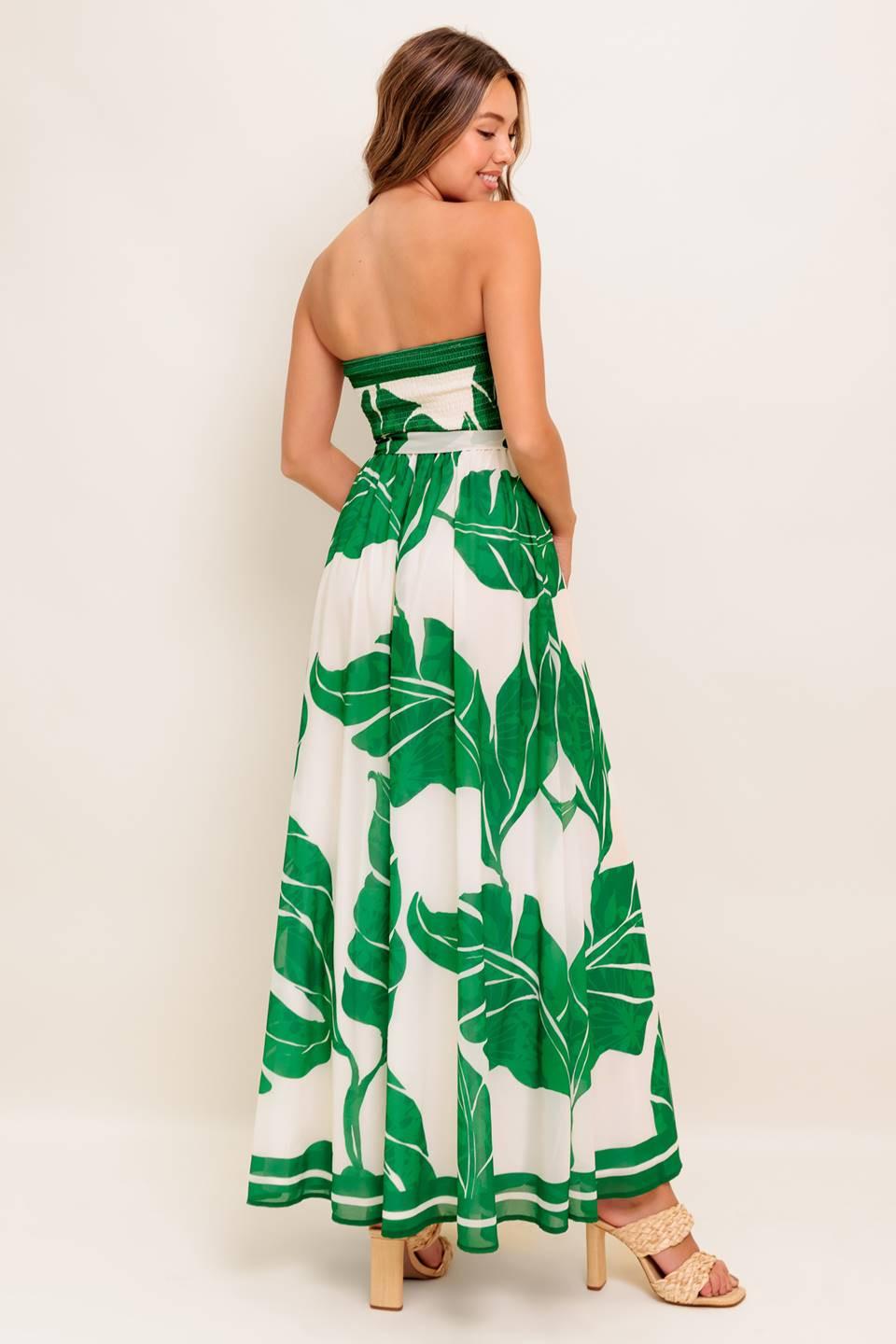 PURE MOMENT GREEN WOVEN ANKLE DRESS