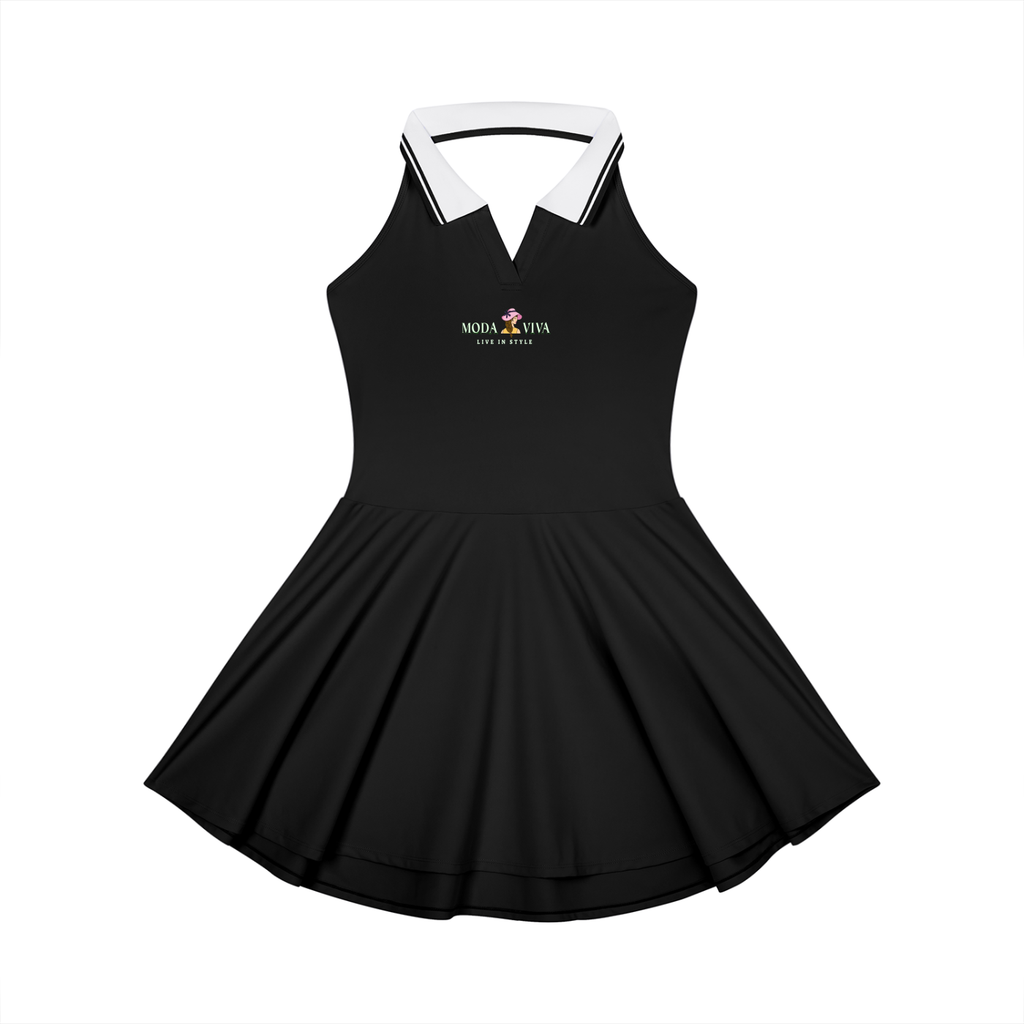 Women's Collared Halter A-Line Tennis Dress