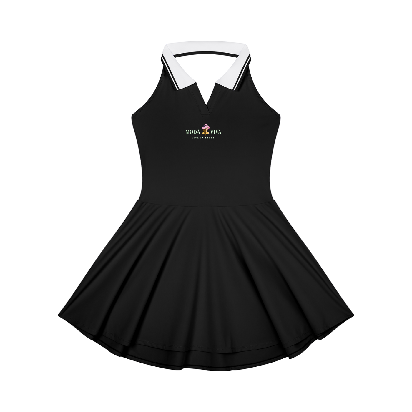 Women's Collared Halter A-Line Tennis Dress