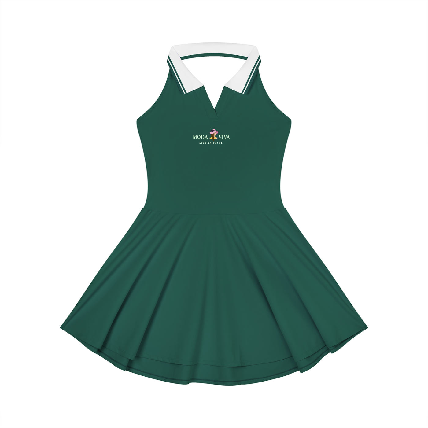Women's Collared Halter A-Line Tennis Dress